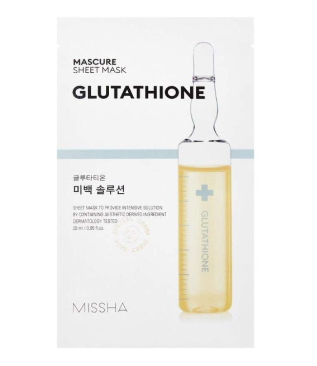 Mascure Whitening Solution Sheet Mask GLUTATHIONE - MISSHA