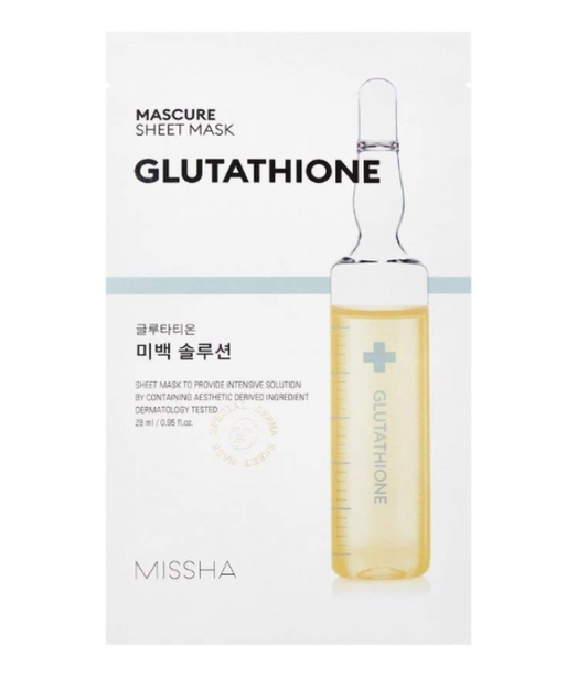 Mascure Whitening Solution Sheet Mask GLUTATHIONE - MISSHA